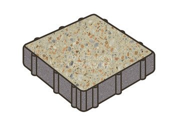 Гранитная тротуарная плитка Готика, Квадрат Granite FINO, 500x500x80, Зарф 1