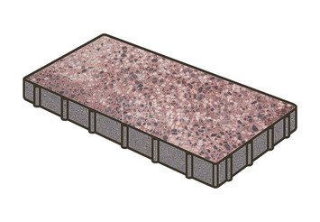 Гранитная тротуарная плитка Готика, Плита Granite FINO, 900x300x80, Сансет 1