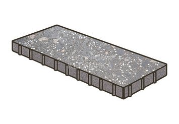 Гранитная тротуарная плитка Готика, Плита Granite FINO, 1000x500x100, Ильменит 1