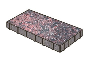 Гранитная тротуарная плитка Готика, Плита Granite FINO, 600x300x100, Дымовский 1