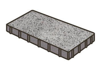 Гранитная тротуарная плитка Готика, Плита Granite FINO, 600x200x80, Цветок Урала 1