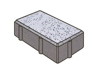Гранитная тротуарная плитка Готика, Брусчатка Granite FINO, 200x100x100, Покостовский
