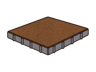 Тротуарная плитка Готика, "Квадрат Profi", 400x400x100 мм, оранжевый
