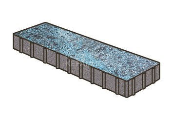 Гранитная тротуарная плитка Готика, Плита Granite FINO, 500x125x100, Азул Бахия 1