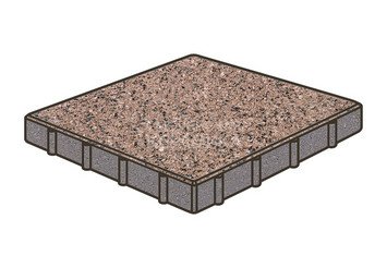 Тротуарная плитка Готика, Квадрат Premium Gold, 600x600x100 мм, цвет Голд 16 1