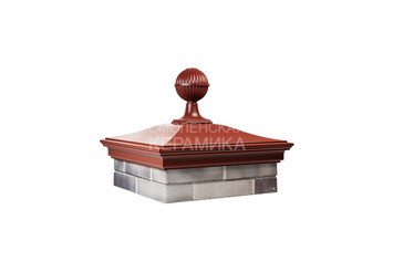 Колпак Zking Monblan 520 х 520 на 2 кирпича с шаром красный 1