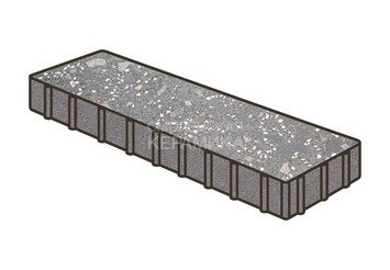 Гранитная тротуарная плитка Готика, Плита Granite FINO, 500x125x100, Ильменит 1