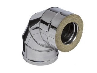 Сэндвич-колено 90° (AISI 430/0,8мм + нерж.) Ф115х200, Ferrum HF 30-50
