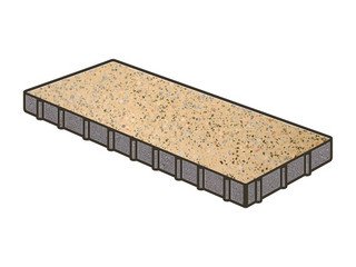 Гранитная тротуарная плитка Готика, Плита Granite FINO, 800x400x100, Жельтау