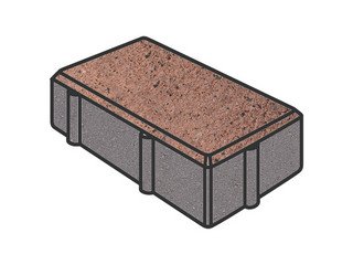 Тротуарная плитка Готика, Брусчатка Premium Gold, 200x100x100 мм, цвет Голд 15