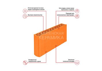 Камень керамический крупноформатный Porotherm 8 3