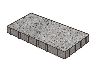 Гранитная тротуарная плитка Готика, Плита Granite FINO, 600x300x100, Цветок Урала
