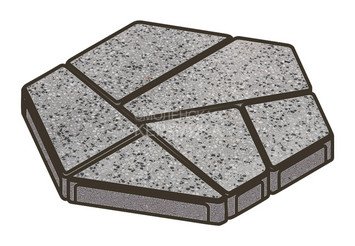 Гранитная тротуарная плитка Готика, Полигональ Granite FINO, 80 мм, Цветок Урала 1
