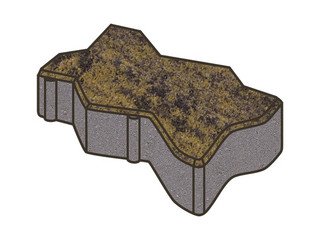 Тротуарная плитка Готика, "Зигзаг/Волна Natur", 100 мм, лимончелло