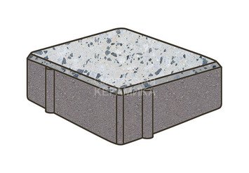 Гранитная тротуарная плитка Готика, Квадрат Granite FINO, 150x150x80, Грис Парга 1