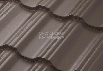 Модульная черепица AQUASYSTEM Гетеборг PE МАТТ Zn 140 Темно-кор. RR32 1205х420 мм 1