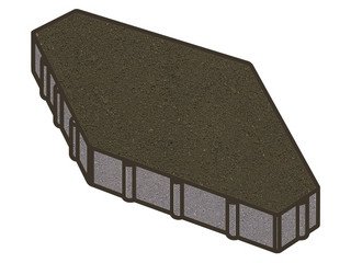Тротуарная плитка Готика, "Зарядье Profi", 100 мм, черный