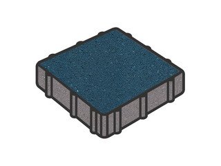 Тротуарная плитка Готика, "Квадрат Profi", 400x400x80 мм, синий