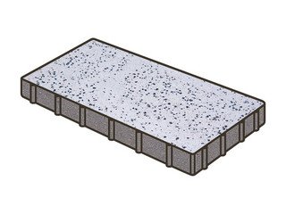Гранитная тротуарная плитка Готика, Плита Granite FINO, 800x400x80, Покостовский