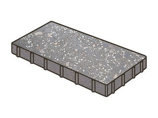 Гранитная тротуарная плитка Готика, Плита Granite FINO, 900x300x80, Ильменит