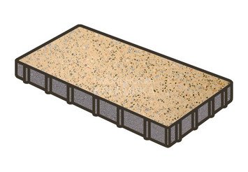 Гранитная тротуарная плитка Готика, Плита Granite FINO, 600x200x80, Жельтау 1