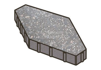 Гранитная тротуарная плитка Готика, Зарядье Granite FINO, 600x400x100, Ильменит 1