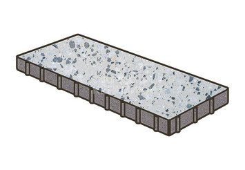 Гранитная тротуарная плитка Готика, Плита Granite FINO, 800x400x100, Грис Парга 1