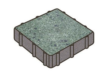 Гранитная тротуарная плитка Готика, Квадрат Granite FINO, 300x300x80, Порфир 1