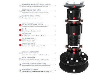Опора регулируемая HILST LIFT self-leveling HL8 (285-430мм) 7