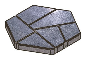 Гранитная тротуарная плитка Готика, Полигональ Granite FINO, 80 мм, Амфиболит 1