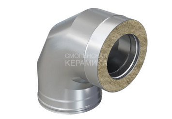 Сэндвич-колено 90° (AISI 430/0,5мм + оц.) Ф120х200, Ferrum GS 30-50 1
