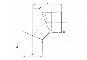 Колено угол 90° (430/0,5 мм) Ф80 (4х) 2