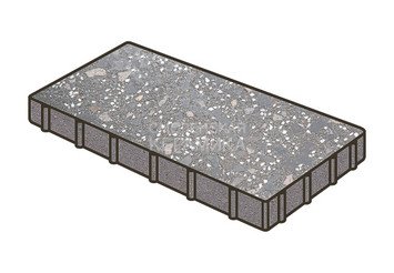 Гранитная тротуарная плитка Готика, Плита Granite FINO, 1000x500x80, Ильменит 1