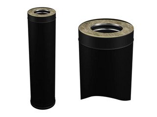 Сэндвич 0,5 м (430/0,8 мм + нерж / эмаль /600° черная) Ф115х200 BLACKSIDE