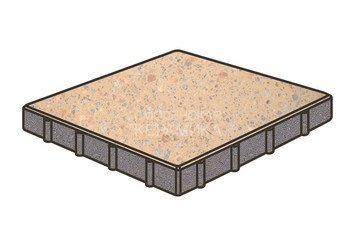 Гранитная тротуарная плитка Готика, Квадрат Granite FINO, 600x600x80, Павловское 1