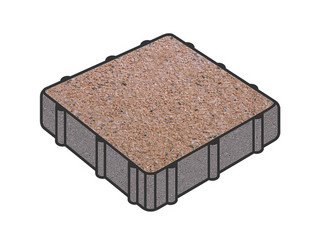 Тротуарная плитка Готика, Квадрат Premium Gold, 150x150x60 мм, цвет Голд 4