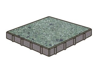 Гранитная тротуарная плитка Готика, Квадрат Granite FINO, 600x600x80, Порфир