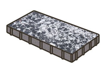 Гранитная тротуарная плитка Готика, Плита Granite FINO, 600x200x80, Диорит 1