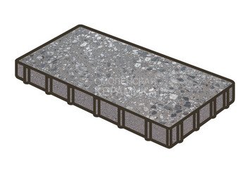 Гранитная тротуарная плитка Готика, Плита Granite FINO, 600x200x80, Галенит 1