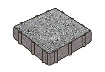 Гранитная тротуарная плитка Готика, Квадрат Granite FINO, 300x300x60, Белла Уайт 1