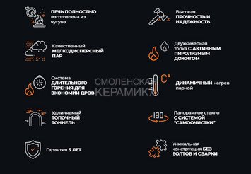 Печь чугунная для бани Технолит Гроза 24 (М) 2022 г 7