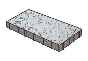 Гранитная тротуарная плитка Готика, Плита Granite FINO, 900x300x80, Грис Парга 1