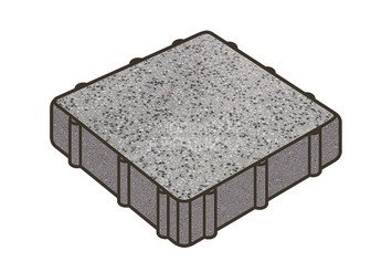 Гранитная тротуарная плитка Готика, Квадрат Granite FINO, 300x300x60, Цветок Урала 1