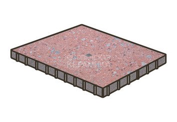 Гранитная тротуарная плитка Готика, Квадрат Granite FINO, 1000x1000x100, Травертин 1
