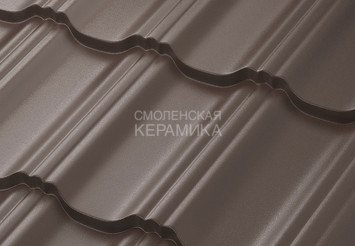 Модульная черепица AQUASYSTEM Гётеборг Rooftop Бархат, Zn180, Тёмно-коричневый матовый RAL8019, 1205 1