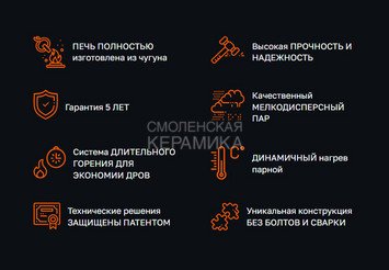Печь чугунная для бани Технолит ИСКАНДЕР ЗК 14 (М) Ураган 5