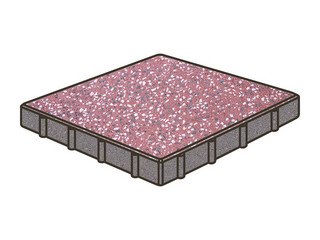 Гранитная тротуарная плитка Готика, Квадрат Granite FINO, 400x400x100, Емельяновский
