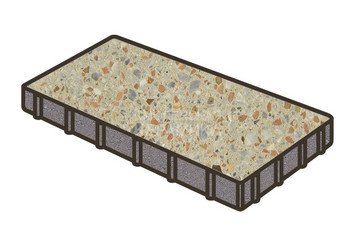 Гранитная тротуарная плитка Готика, Плита Granite FINO, 400x200x80, Зарф 1