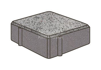 Гранитная тротуарная плитка Готика, Квадрат Granite FINO, 100x100x80, Цветок Урала 1