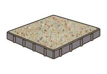 Гранитная тротуарная плитка Готика, Квадрат Granite FINO, 600x600x100, Зарф 1